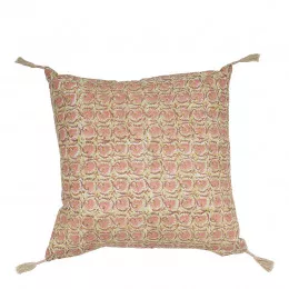 Housse de coussin FLORA coton - Rose - 50 x 50 cm
