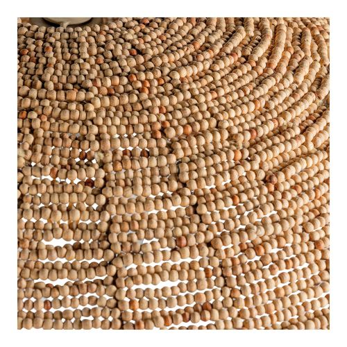 Suspension GAYA en perles en bois - Naturel et doré - ø 65 cm