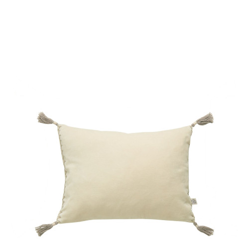 MATTÉO Cushion Cover in Cotton Velvet and Linen - Vanilla - 30 x 40 cm