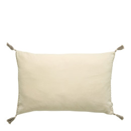 MATTÉO Cushion Cover in Cotton Velvet and Linen - Vanilla - 60 x 40 cm