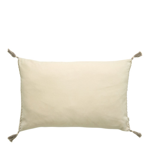 MATTÉO Cushion Cover in Cotton Velvet and Linen - Vanilla - 60 x 40 cm