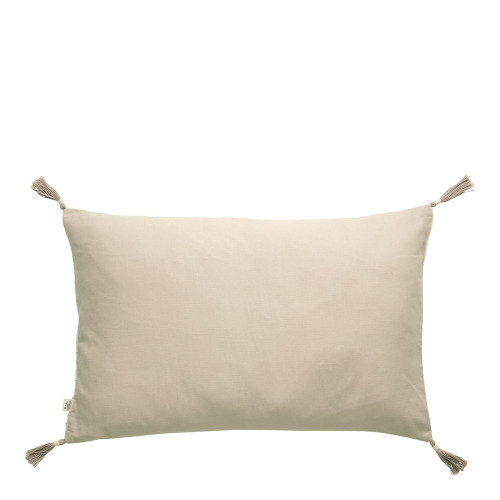 MATTÉO Cushion Cover in Cotton Velvet and Linen - Vanilla - 60 x 40 cm