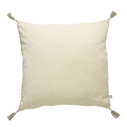 Housse de coussin MATTÉO en velours de coton et lin - Vanille - 50 x 50 cm