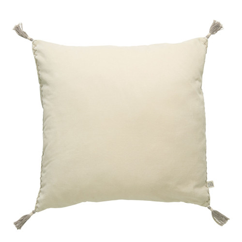 Housse de coussin MATTÉO en velours de coton et lin - Vanille - 50 x 50 cm