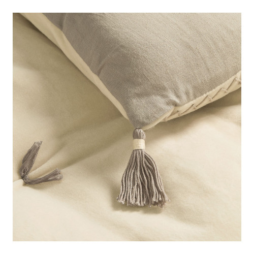 MATTÉO Futon in Cotton Velvet and Linen - 180 x 80 cm - Vanilla