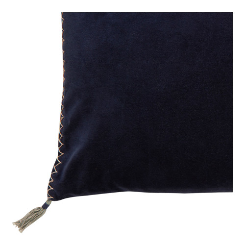 MATTÉO Cushion Cover in Cotton Velvet and Linen - Midnight Blue - 30 x 40 cm