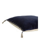 Housse de coussin MATTÉO en velours de coton et lin - Bleu de Minuit - 50 x 50 cm