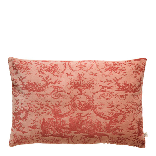 LOUIS Cushion cover in cotton velvet - Pink - 60 x 40 cm