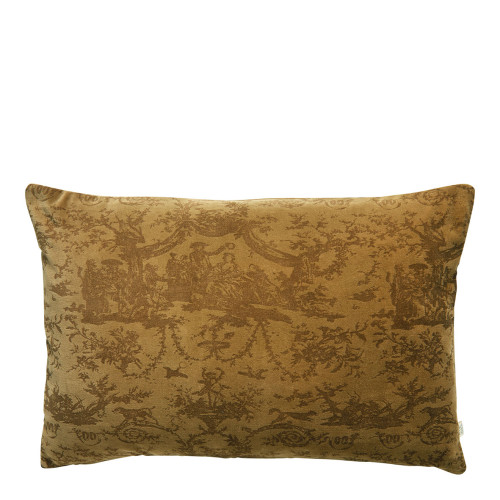 Housse de coussin LOUIS en velours de coton - Bronze - 60 x 40 cm
