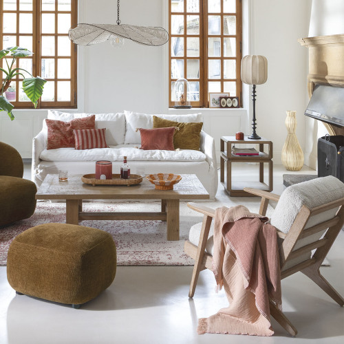 Housse de coussin LOUIS en velours de coton - Bronze - 60 x 40 cm