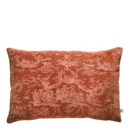 Housse de coussin LOUIS en velours de coton - Orange Brûlé - 60 x 40 cm