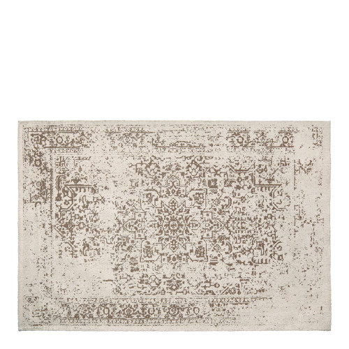 Tapis DAVIO en coton et jute - Kaki et blanc - 200 x 300 cm