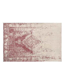 Tapis DAVIO en coton et jute - Terracotta et blanc - 200 x 300 cm