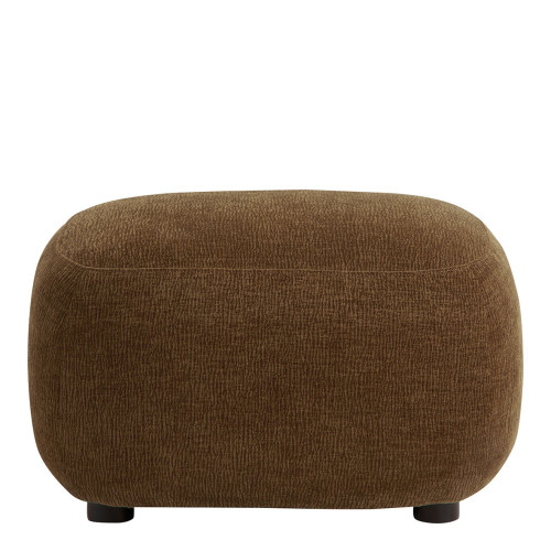 Pouf LISETTE en tissu velours marbré - Tabac