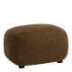 Pouf LISETTE en tissu velours marbré - Tabac