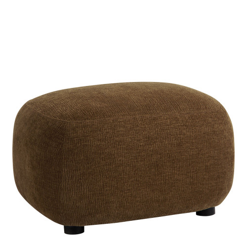 LISETTE Ottoman in marbled velvet fabric - Tobacco