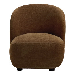 LISETTE Armchair in marbled velvet fabric - Tobacco - Small model