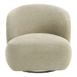 Fauteuil tournant LISETTE en tissu velours marbré - Dune