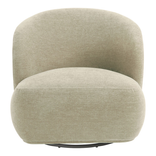 Fauteuil tournant LISETTE en tissu velours marbré - Dune