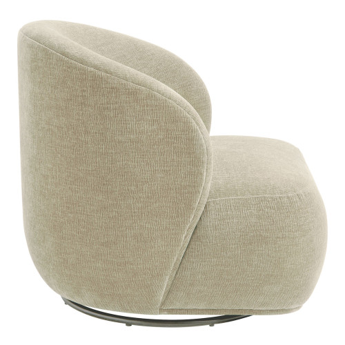 LISETTE Swivel armchair in marbled velvet fabric - Dune