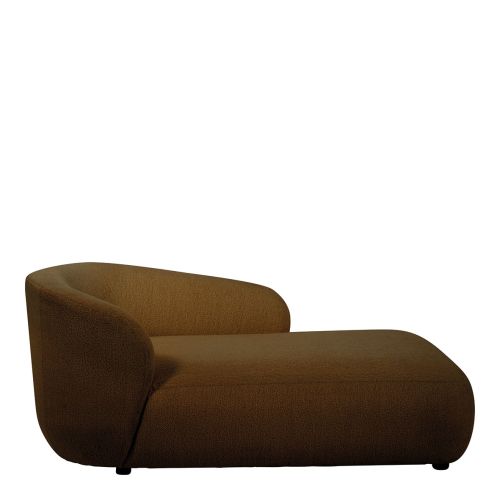 Méridienne LISETTE en tissu velours marbré - Tabac