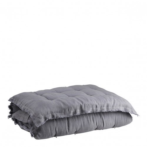Futon LÉA lin - 180 x 80 cm - Gris