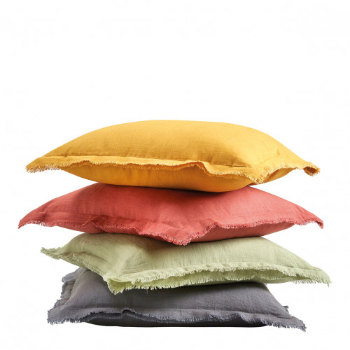 Coussin LÉA lin - Sienne